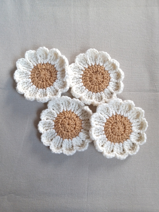 Other - Handmade Daisy Crochet Coasters